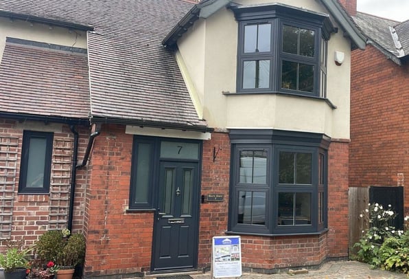Anthracite grey windows that were installed by a clients preferred window company chosen on the basis of reviews.