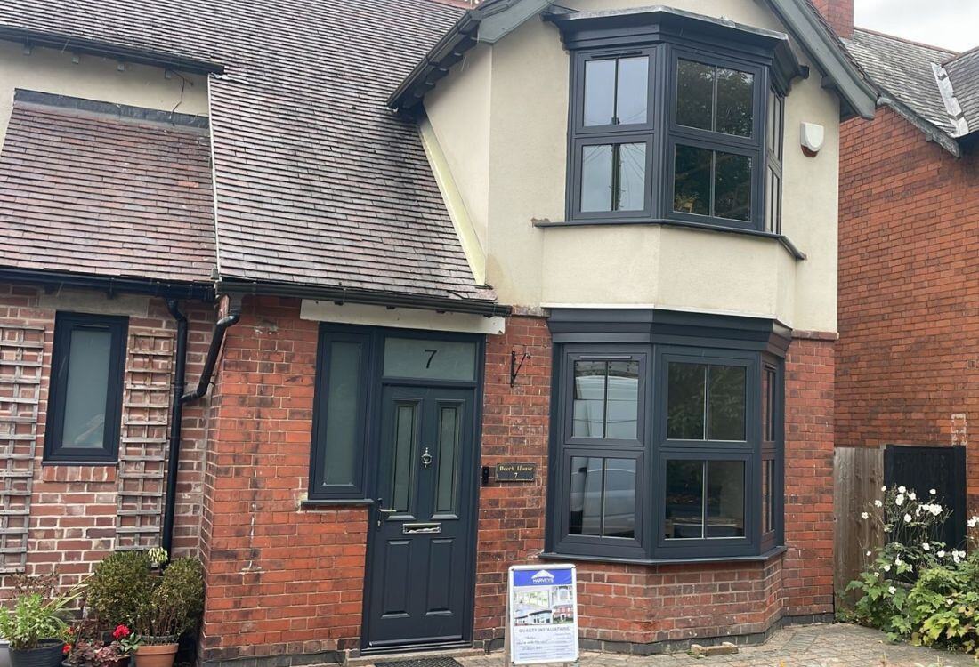 Anthracite grey windows that were installed by a clients preferred window company chosen on the basis of reviews. 